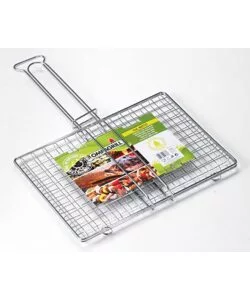 Graticola a rete senza piedi, per barbecue, dimensioni 40x45 cm